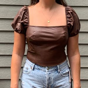 Faux Leather Crop